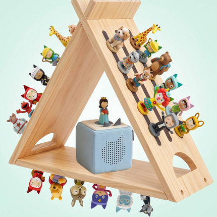 Children's Pine Toniebox Shelf with Magnetic Strips
