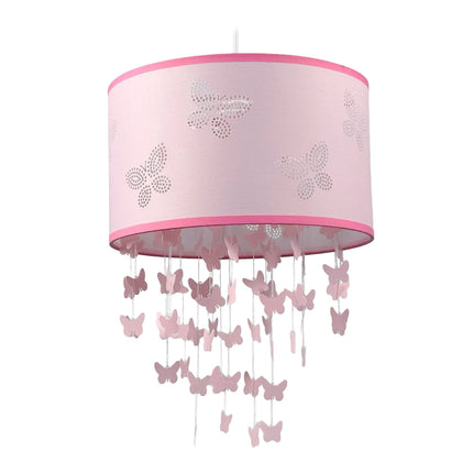 Children's Pink Butterfly Pendant Lamp with Mobile