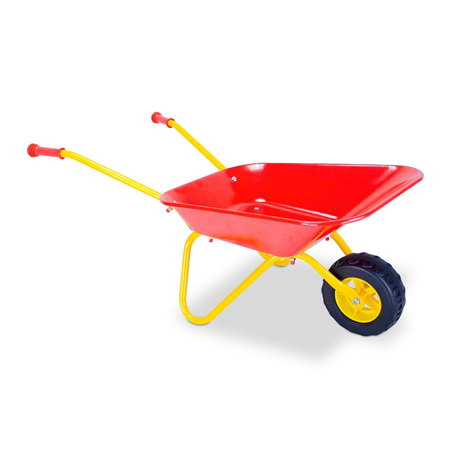 Children's Pink Metal Wheelbarrow – Toy Gardening Tool