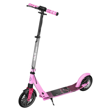 Roze kinderstep, 200 mm wielen, opvouwbaar