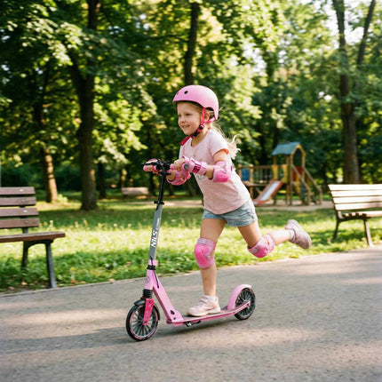 Children's Pink Scooter, 200mm Wheels, Foldable