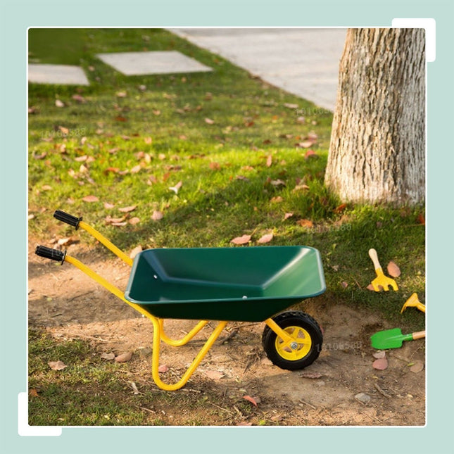 Children's Pink Toy Wheelbarrow – Metal, Rubber Wheel