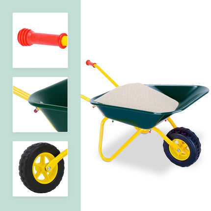 Children's Pink Toy Wheelbarrow – Metal, Rubber Wheel