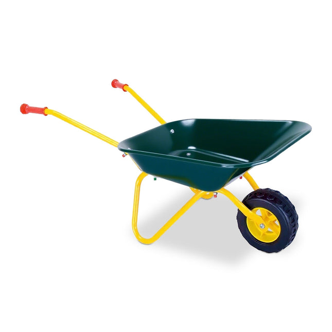 Children's Pink Toy Wheelbarrow – Metal, Rubber Wheel