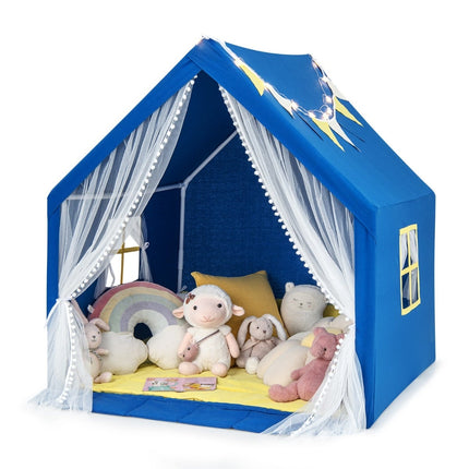 Children's Play Tent with Washable Cotton Mat, Blue