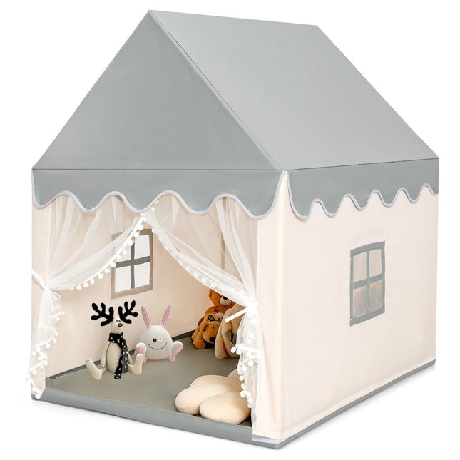 Children's Playhouse with Cotton Mattress, 120x105x140 cm, Gray/Beige