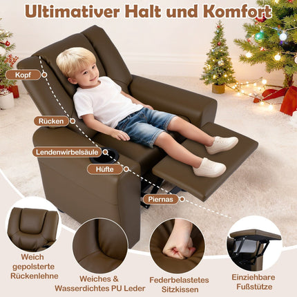 Children's Recliner Chair with Adjustable Back & Footrest