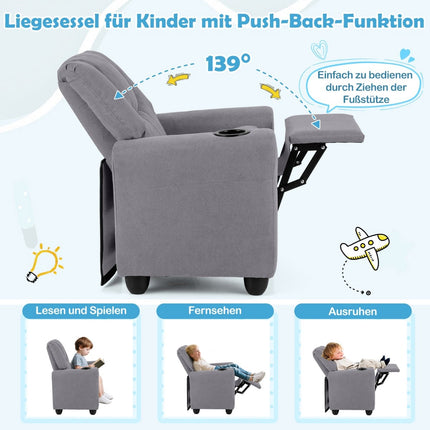 Children's Recliner Chair with Adjustable Back & Footrest