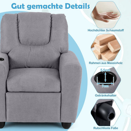 Children's Recliner Chair with Adjustable Back & Footrest