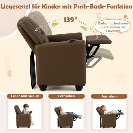 Children's Recliner Chair with Adjustable Back & Footrest