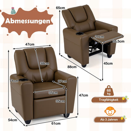 Children's Recliner Chair with Adjustable Back & Footrest