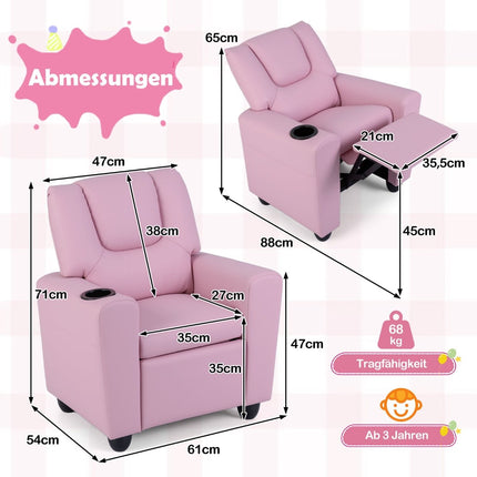 Children's Recliner Chair with Adjustable Backrest & Footrest