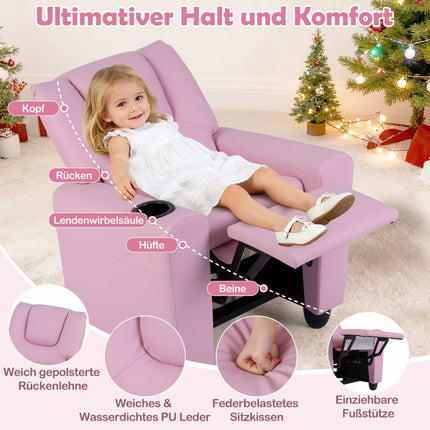 Children's Recliner Chair with Adjustable Backrest & Footrest