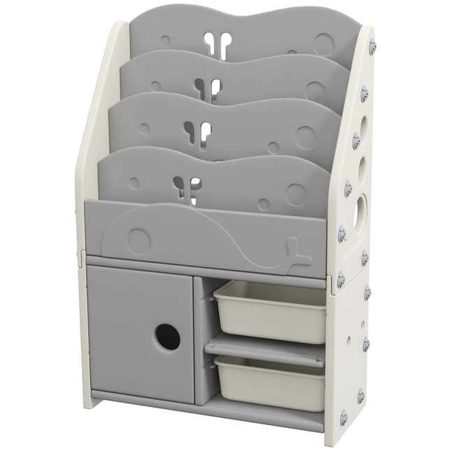 Children's shelf with 2 storage drawers - 4-tier organizer