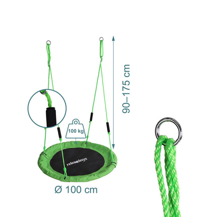 Children's Round Nest Swing with Foam Handles