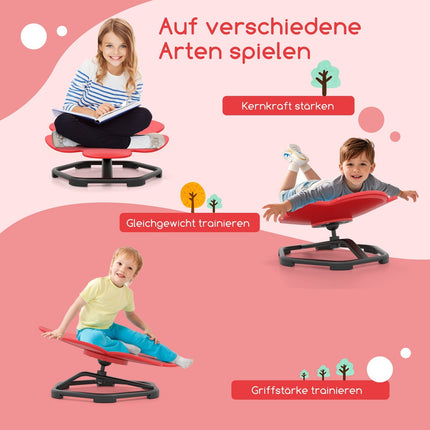 Children's Sensory Swivel Chair, 360 Rotation, Red