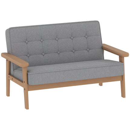 Children's Sofa, Velvet Look, Wood Frame, Ages 3-15, Gray