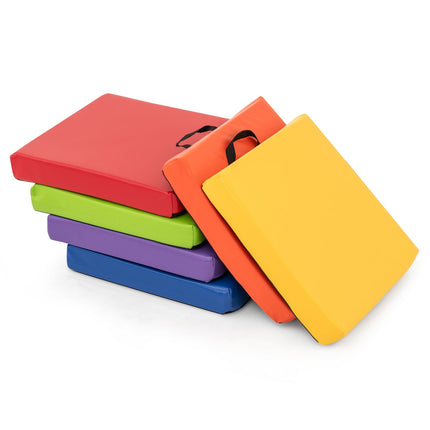 Children's Square Floor Cushions Set of 6, 40x40 cm, Portable
