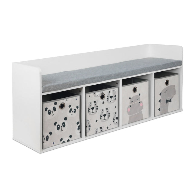 Children's Storage Bench with 4 Bins