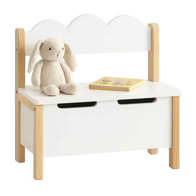 Children's Storage Bench with Toy Box, Hinged Lid