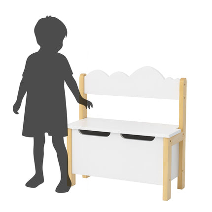 Children's Storage Bench with Toy Box, Hinged Lid