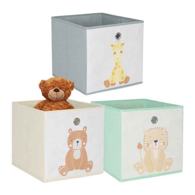 Opbergdozen voor kinderen, opvouwbaar, 3-pack