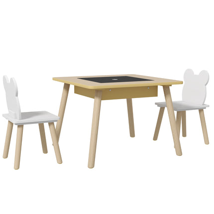 Children's Table Set with 2 Bear Chairs, Storage, Ages 3-6