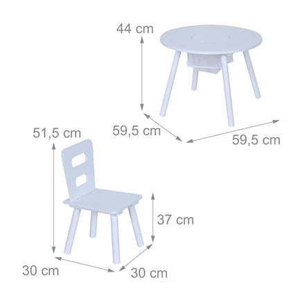 Children's Table and Chair Set with Storage