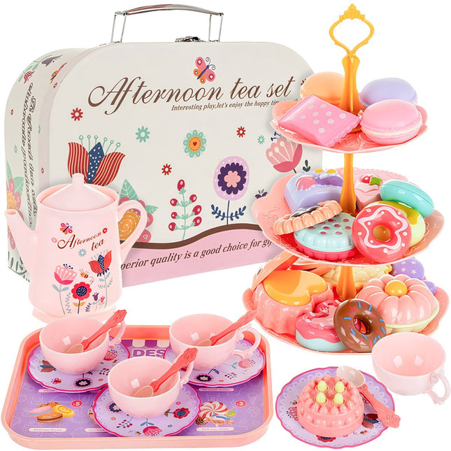 Children's Tea Set with Suitcase – 12-Piece Porcelain