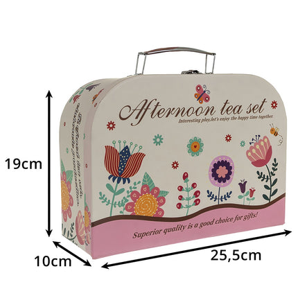 Children's Tea Set with Suitcase – 12-Piece Porcelain