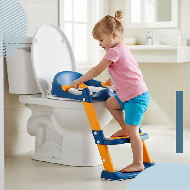 Children's Toilet Seat with Steps, Adjustable, Non-Slip