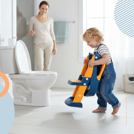 Children's Toilet Seat with Steps, Adjustable, Non-Slip