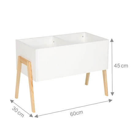 Children's Toy Chest – Scandinavian Design, Wooden Legs