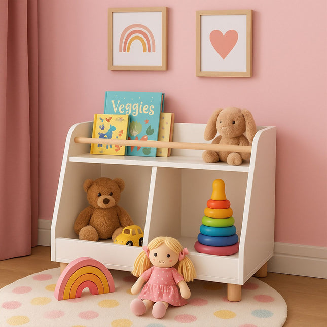 Children's Toy Shelf with 2 Compartments