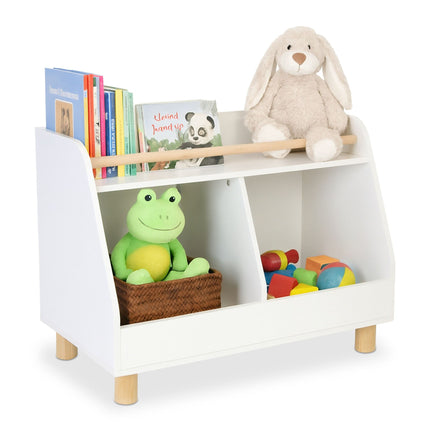 Children's Toy Storage Shelf – 2 Compartments, 1 Shelf
