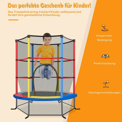 Children's Trampoline with Safety Net, Ø140cm, 135kg Capacity