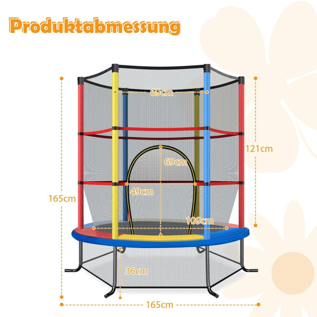 Children's Trampoline with Safety Net, Ø140cm, 135kg Capacity