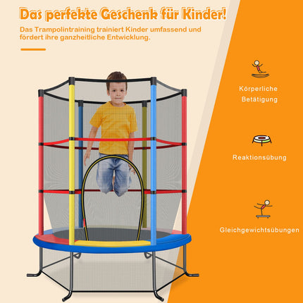 Children's Trampoline with Safety Net, 165cm, 135kg Capacity