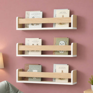 Children's Wall Shelves Set of 3, MDF, 58 cm Wide
