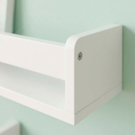 Children's Wall Shelves Set of 3, White MDF, 58cm