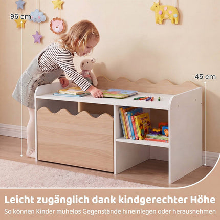 Children's Wooden Activity Table Set with Storage Bench