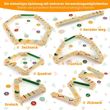 Children's Wooden Balance Beam Set with 6 Stones