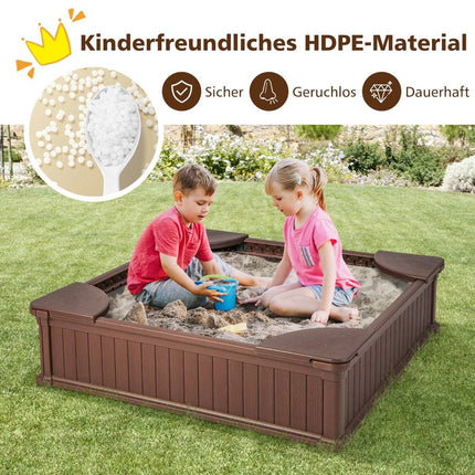 Children's Wooden Sandbox with Cover & Seats