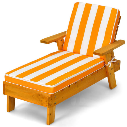 Children's Wooden Sun Lounger with Adjustable Canopy