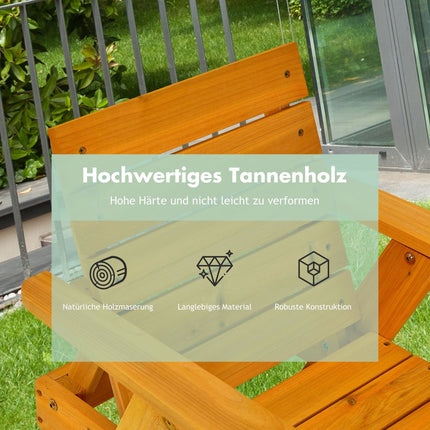 Children's Wooden Sun Lounger with Adjustable Canopy