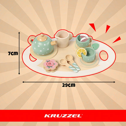 Children's Wooden Tea Set – 15-Piece Play Kit