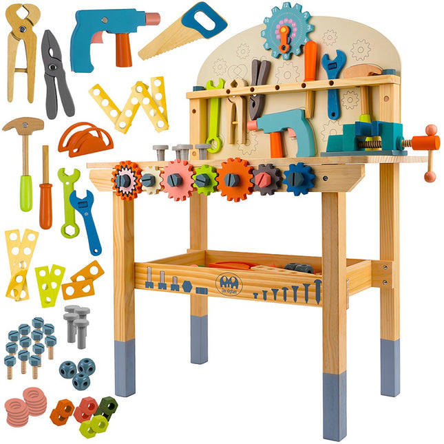 Children's Wooden Tool Workbench, 3-in-1 DIY Kit