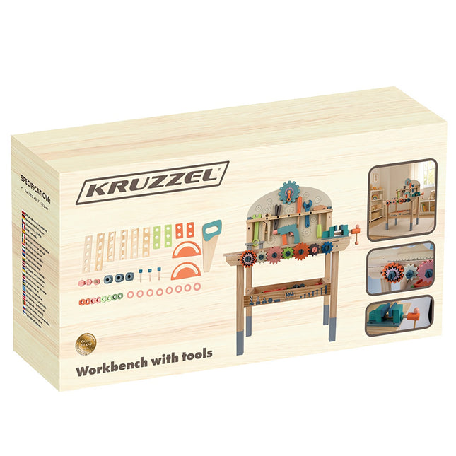 Children's Wooden Tool Workbench, 3-in-1 DIY Kit