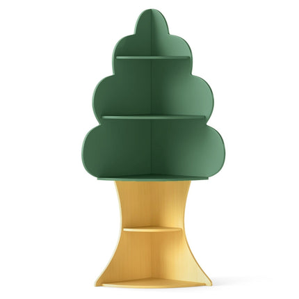 Children's Wooden Tree Bookshelf, 5-Tier, Green