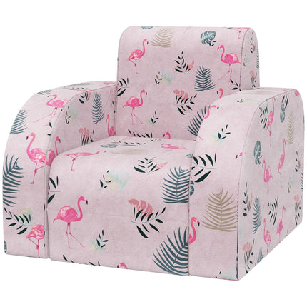 Children's sofa in Flamingo pattern, foldable and collapsible